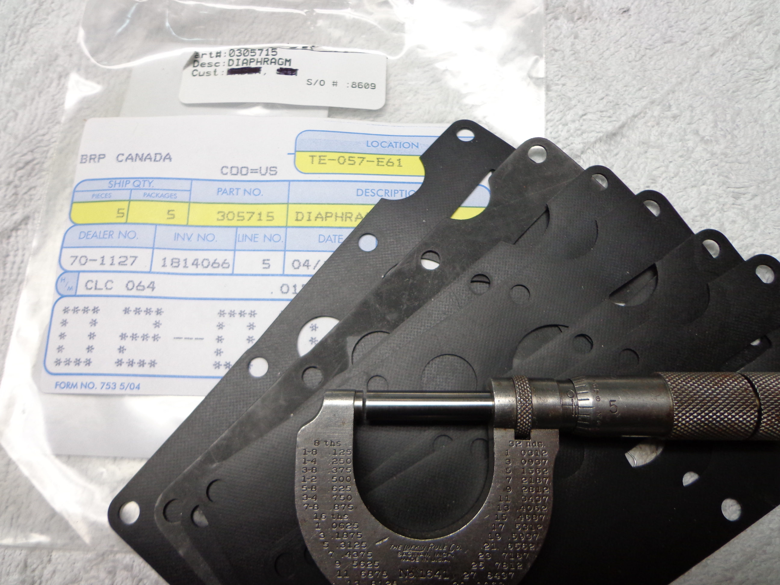 Topic The correct material for making a diaphragm for the OMC Pressure